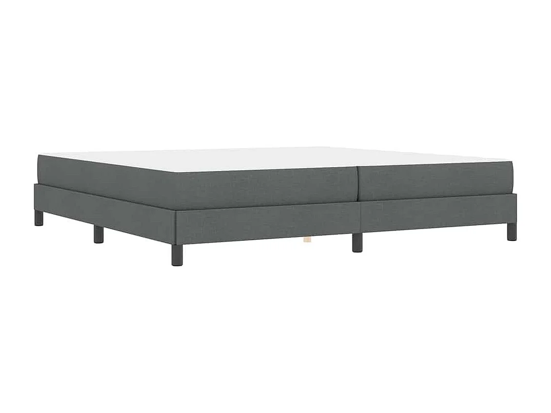 Cama tipo Box Spring con colchón Gris oscuro 200 x 200 cm tela
