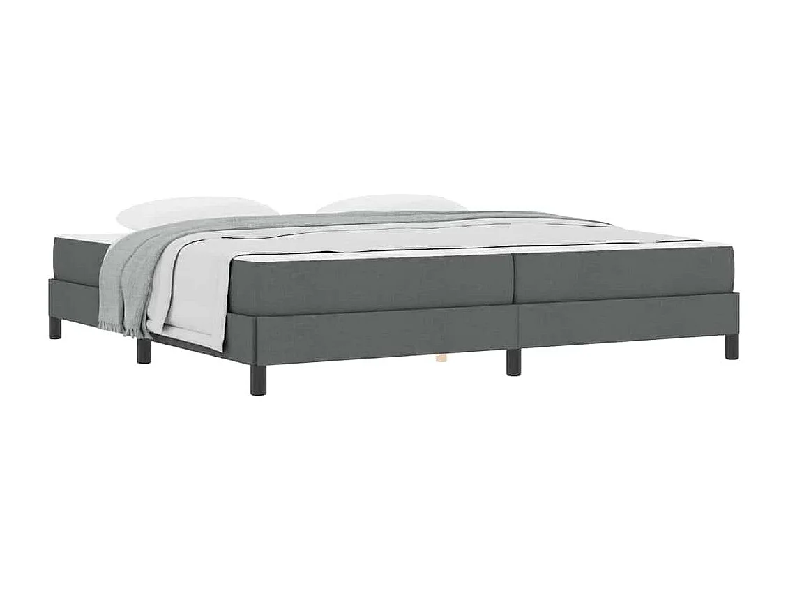 Cama tipo Box Spring con colchón Gris oscuro 200 x 200 cm tela