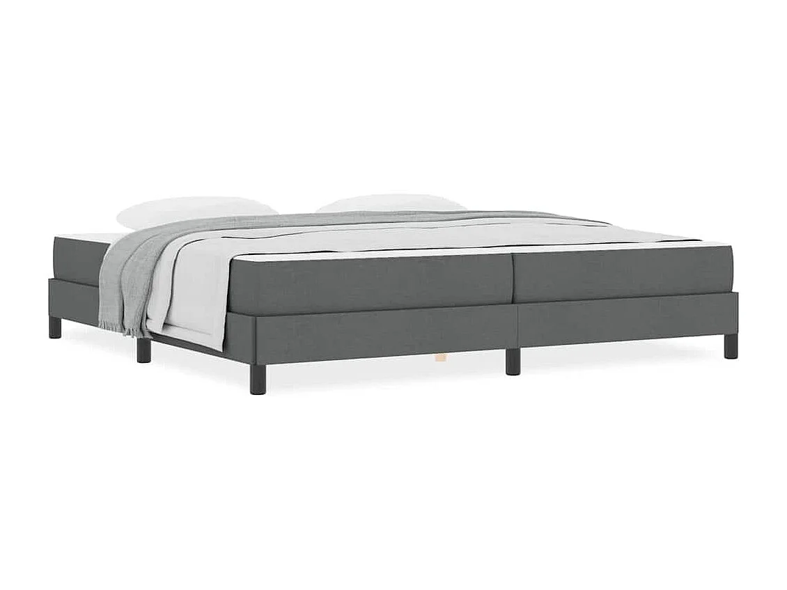 Cama tipo Box Spring con colchón Gris oscuro 200 x 200 cm tela
