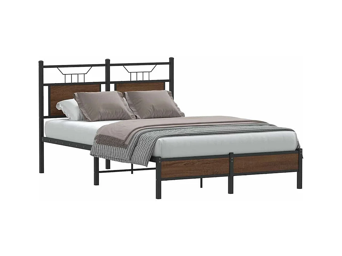 Cadre de lit sans matelas chêne marron 120x190 cm