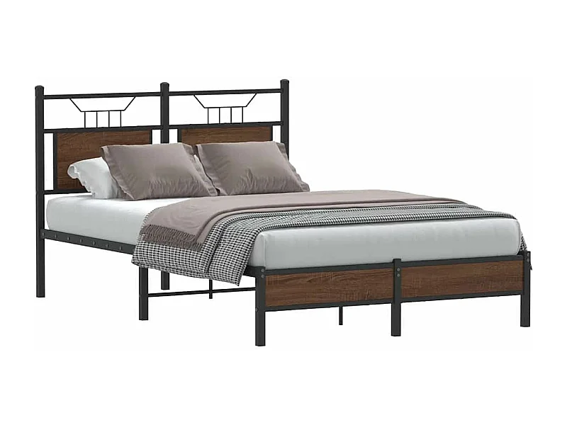 Bedframe zonder matras bewerkt hout bruin eikenkleur 120x190 cm