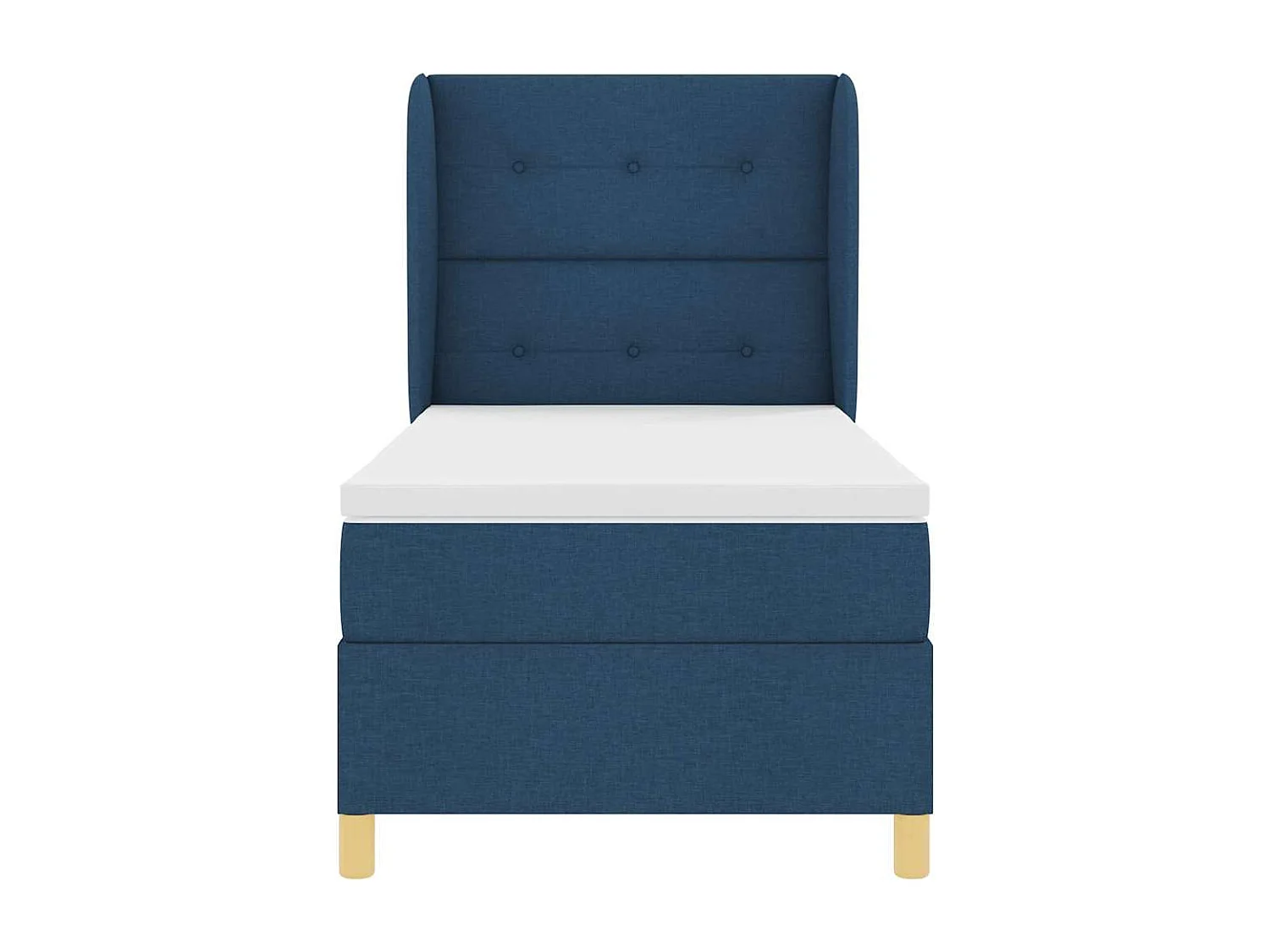 Cama con Somier y Colchón Gris Oscuro 90x190 cm de Tela Azul