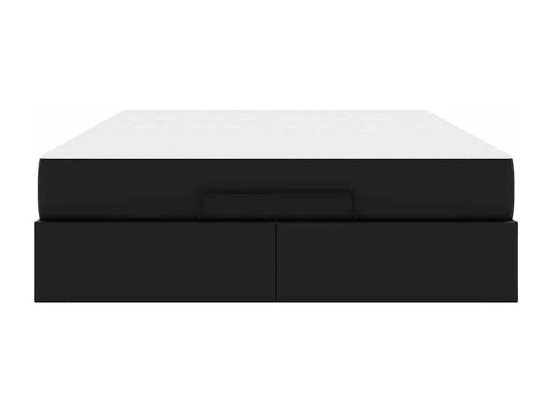 Cadre de lit avec matelas Noir 140 x 200 cm Faux cuir