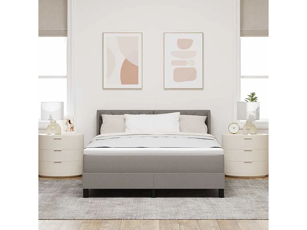 Cadre de lit avec matelas avec matelas Taupe 160 x 200 cm