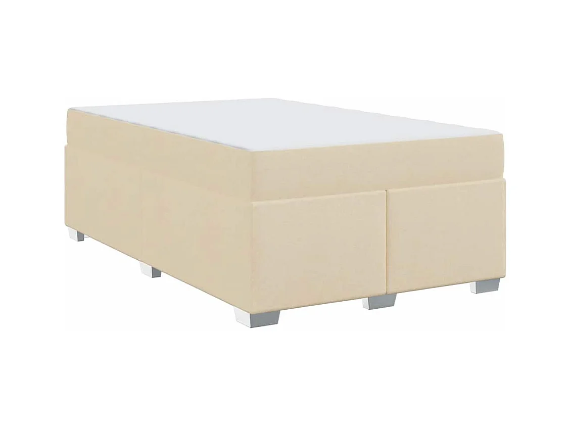 Cadre de lit Crème 120 x 190 cm tissu