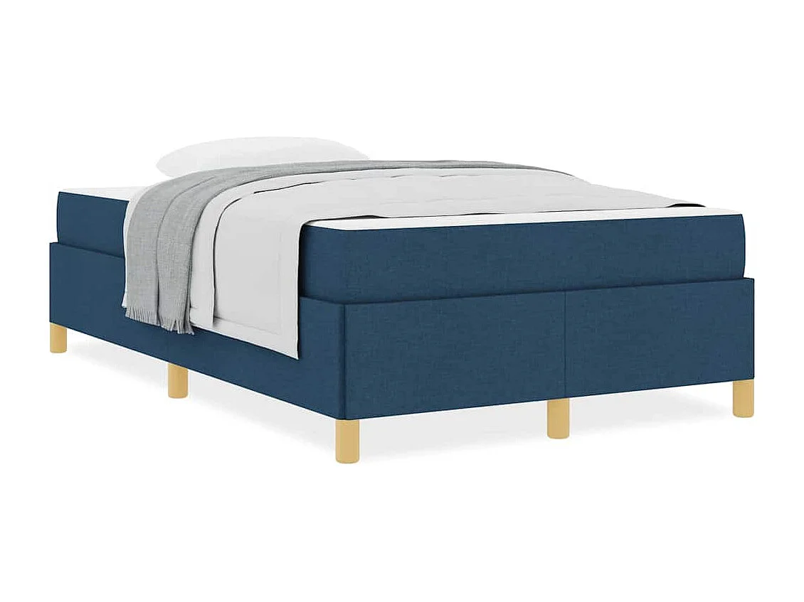 Boxspring bed met matras Blauw en Wit 120 x 200 cm Stof