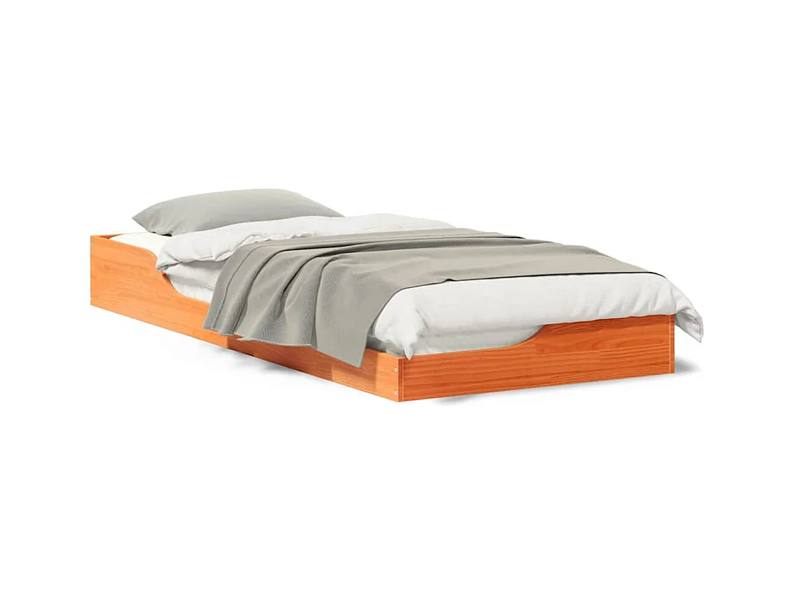 Cadre de lit surélevé Marron cire 90 x 210 cm