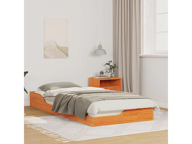 Bedframe Wasbruin 90 x 210 cm Massief grenenhout