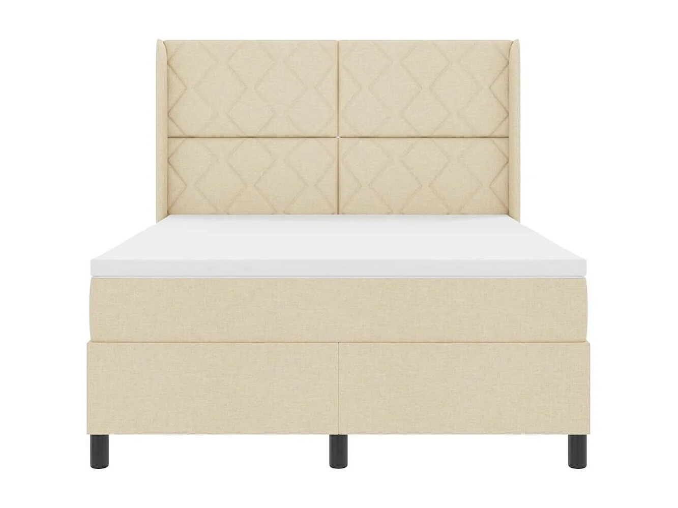 Cadre de lit avec matelas Crème 160 x 200 cm tissu