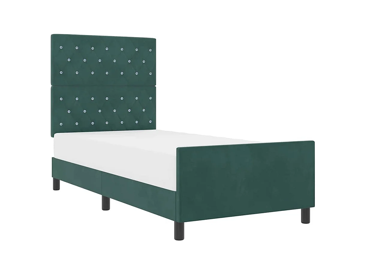 Estructura de cama Verde oscuro 100 x 200 cm Terciopelo