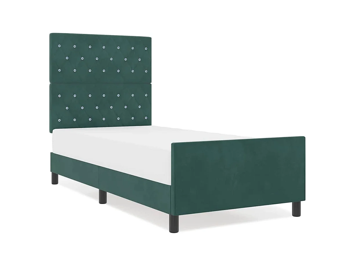 Estructura de cama Verde oscuro 100 x 200 cm Terciopelo
