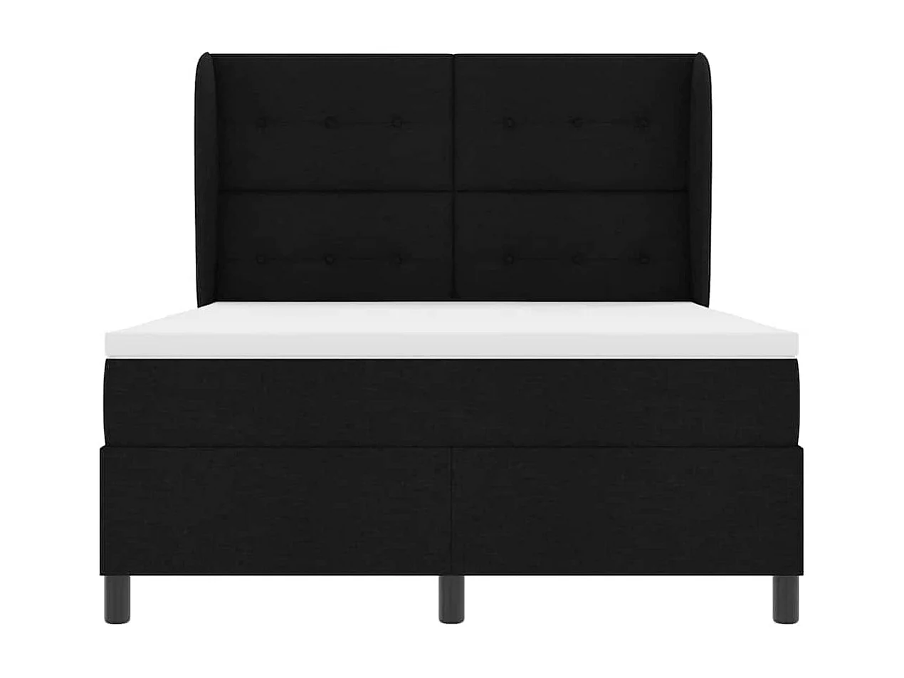 Boxspring bed met matras met hoofdeinde Zwart 160 x 200 cm Stof