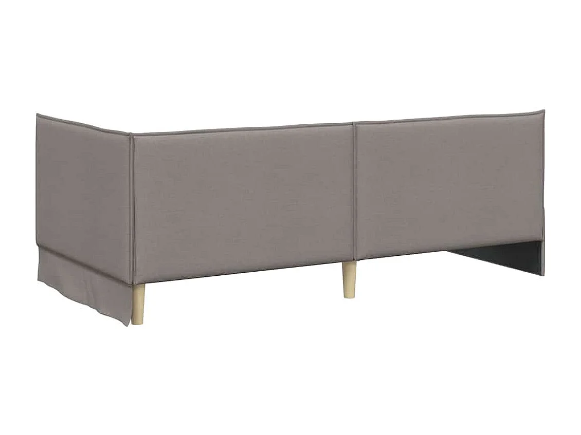 Cadre de lit d'angle avec tête de lit Taupe 90 x 200 cm tissu