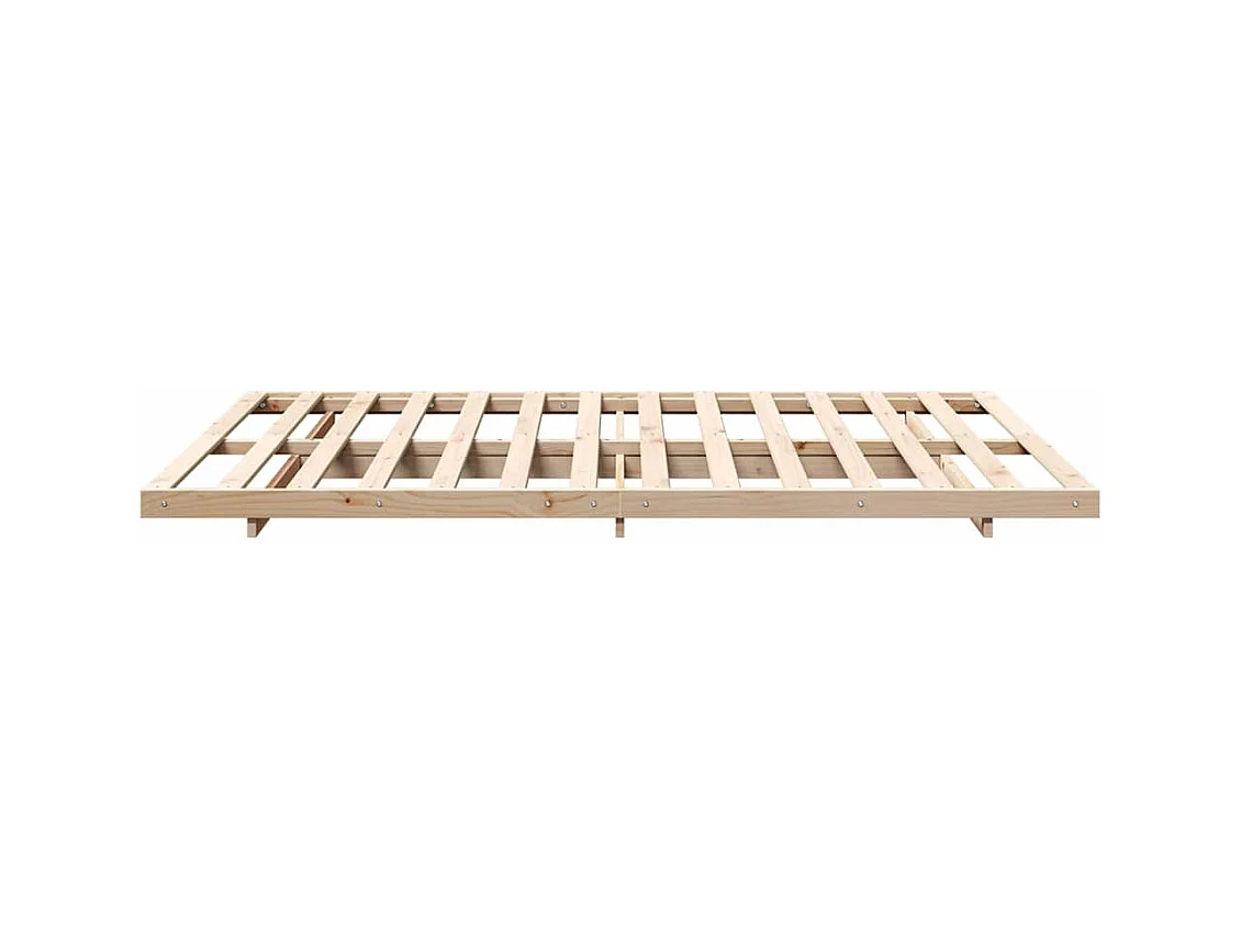 Estructura de cama Marrón 140 x 220 cm Madera maciza de pino