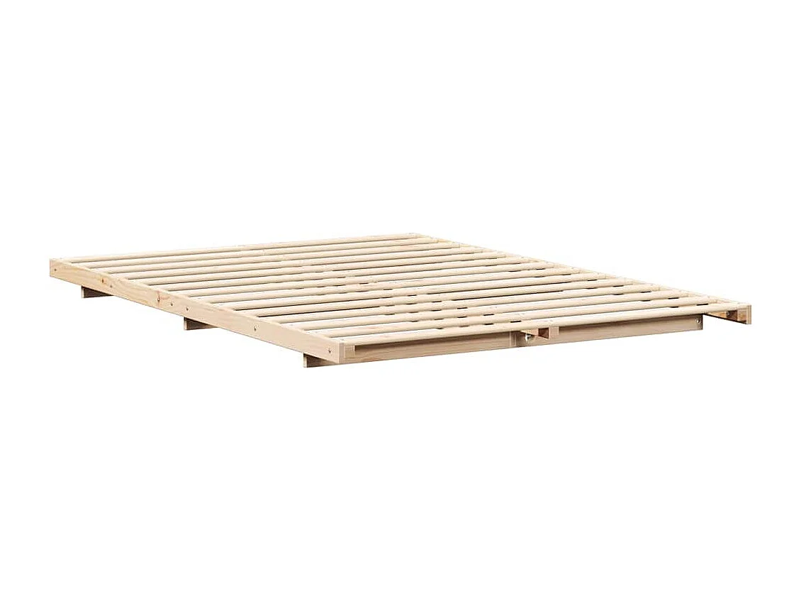 Estructura de cama Marrón 140 x 220 cm Madera maciza de pino