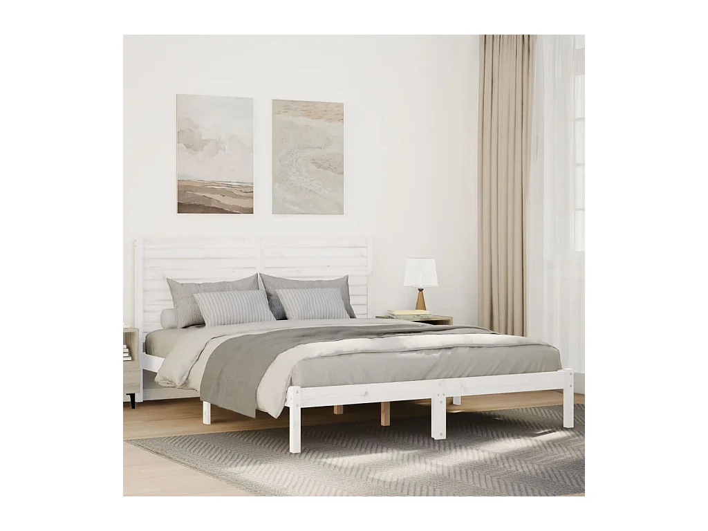 Cadre de lit extra long sans matelas 140x220 cm bois massif