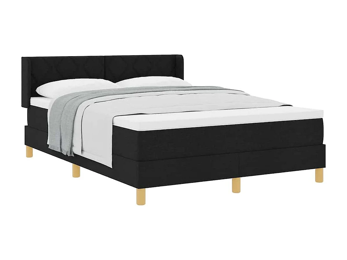 Cama Box com colchão Preto e Branco e Preto 160 x 200 cm tecido