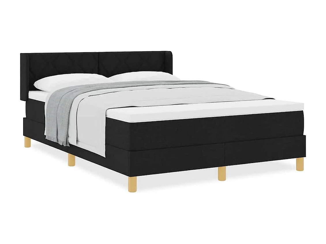 Cama Box com colchão Preto e Branco e Preto 160 x 200 cm tecido