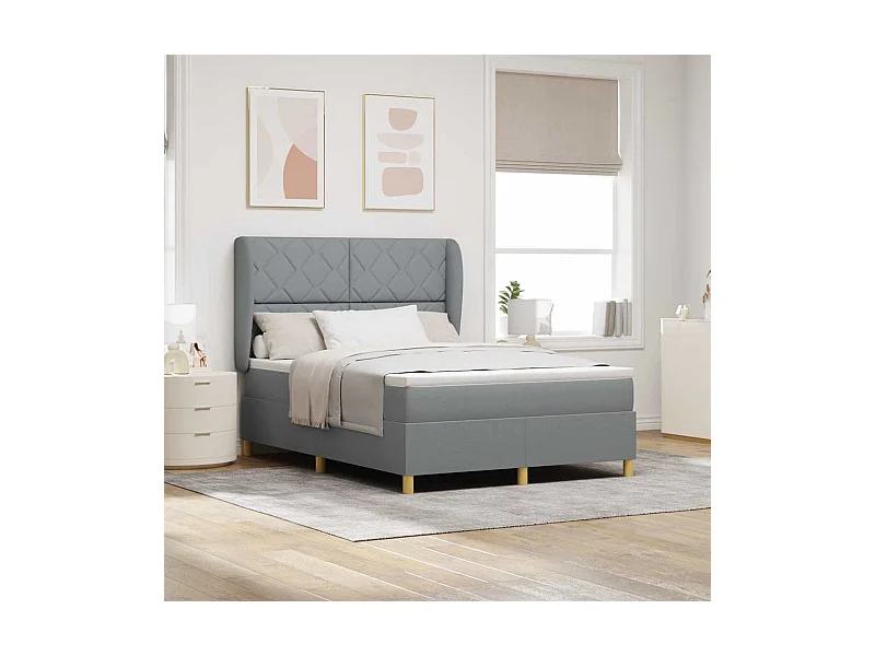 Cama Box Springs com Colchão Cinza Escuro 90x190 cm com colchão