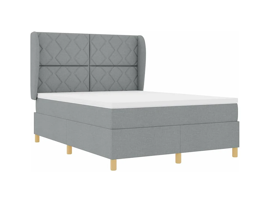Cadre de lit avec matelas gris foncé 90x190 cm Gris clair