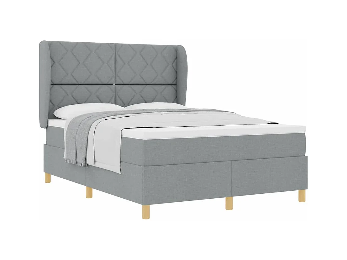Cadre de lit avec matelas gris foncé 90x190 cm Gris clair