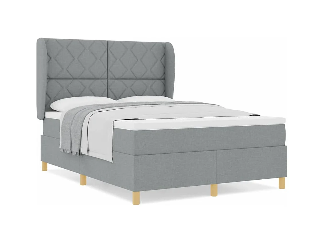 Cadre de lit avec matelas gris foncé 90x190 cm Gris clair