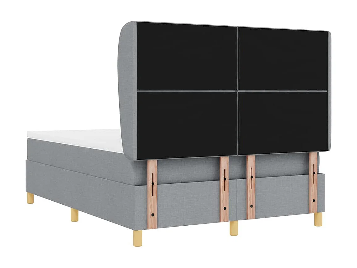 Cadre de lit avec matelas gris foncé 90x190 cm Gris clair