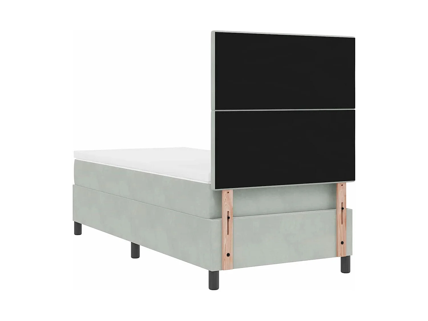 Cama tipo Box Spring Gris claro 90 x 200 cm Terciopelo