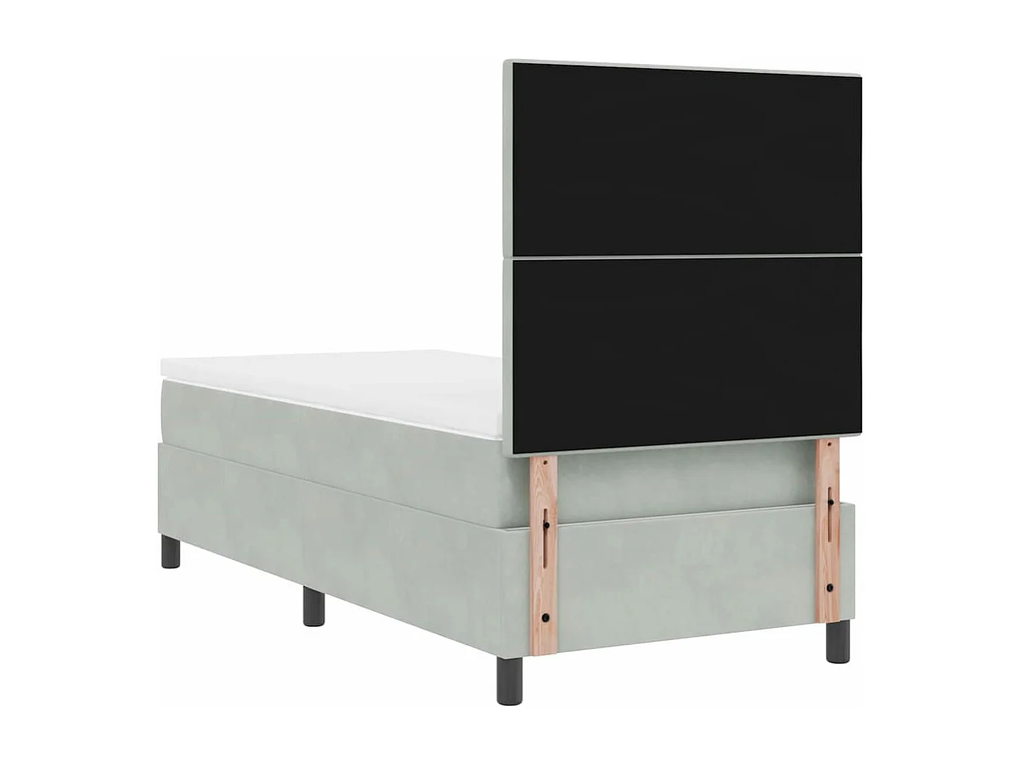 Cama tipo Box Spring Gris claro 90 x 200 cm Terciopelo
