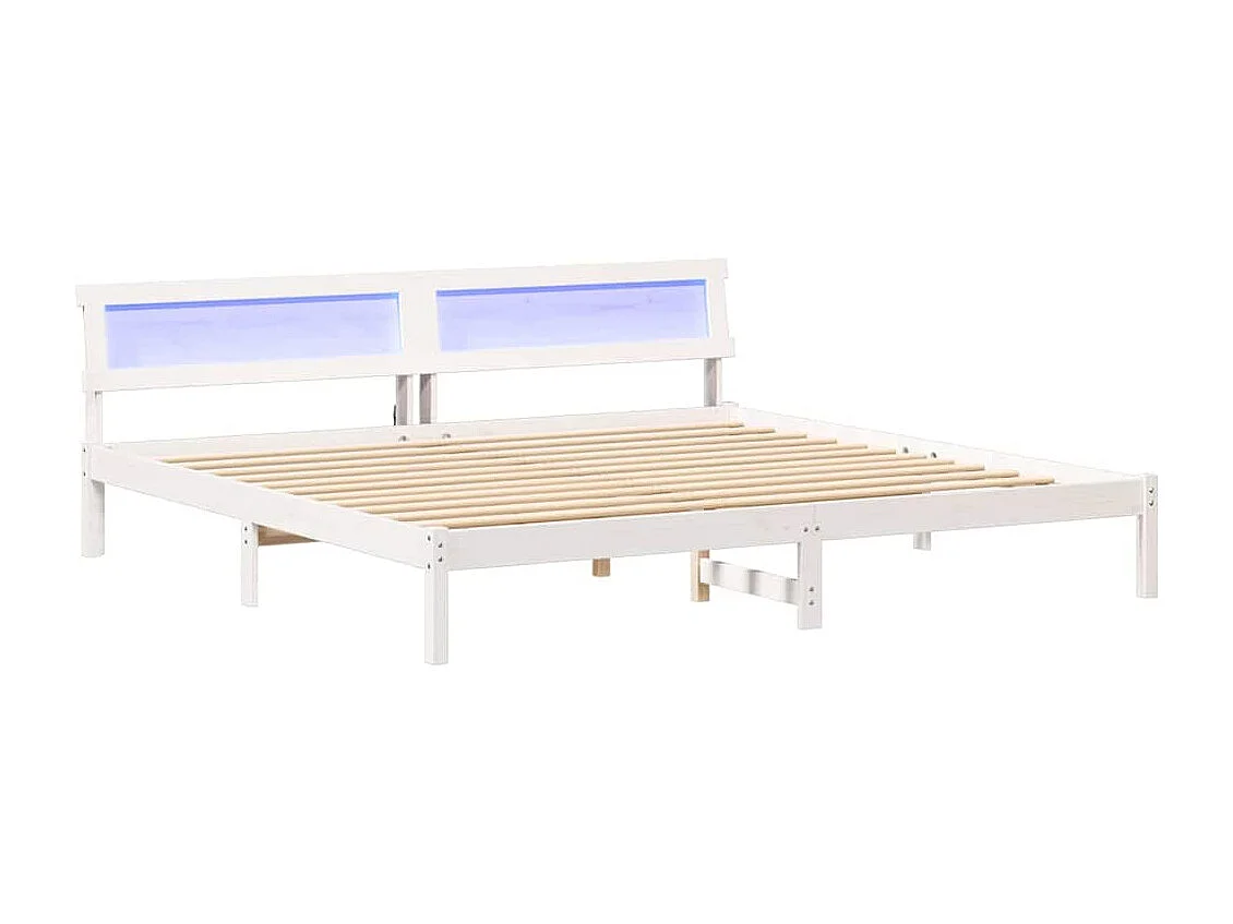 Cadre de lit Blanc 180 x 200 cm Bois massif en pin