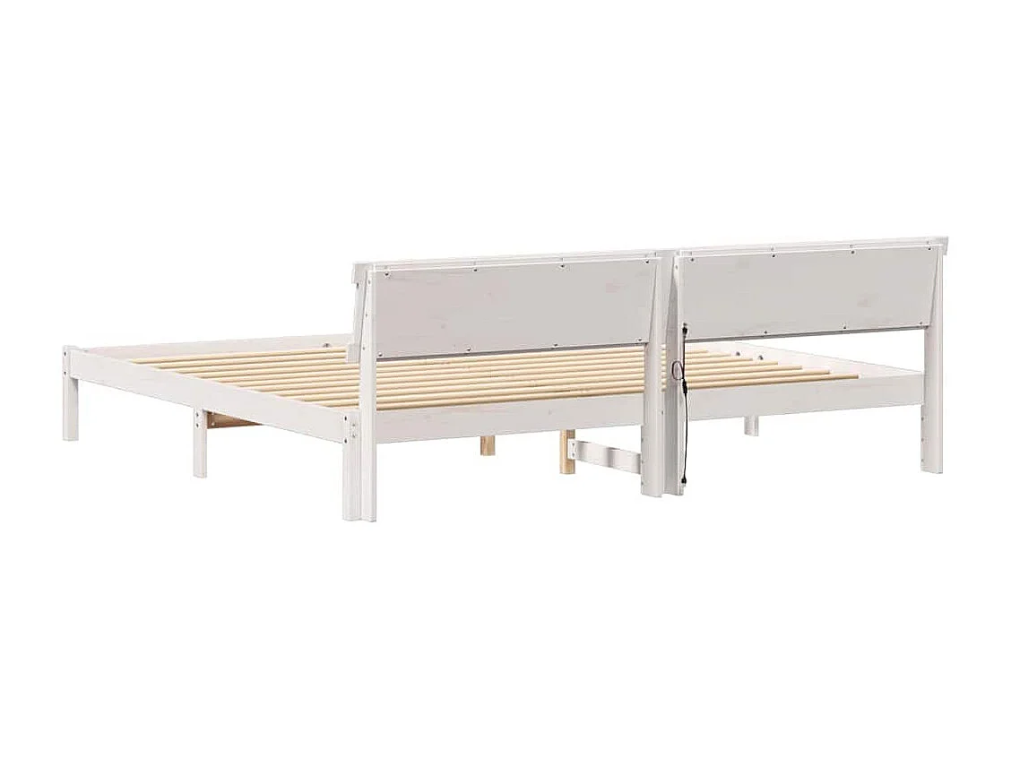 Cadre de lit Blanc 180 x 200 cm Bois massif en pin