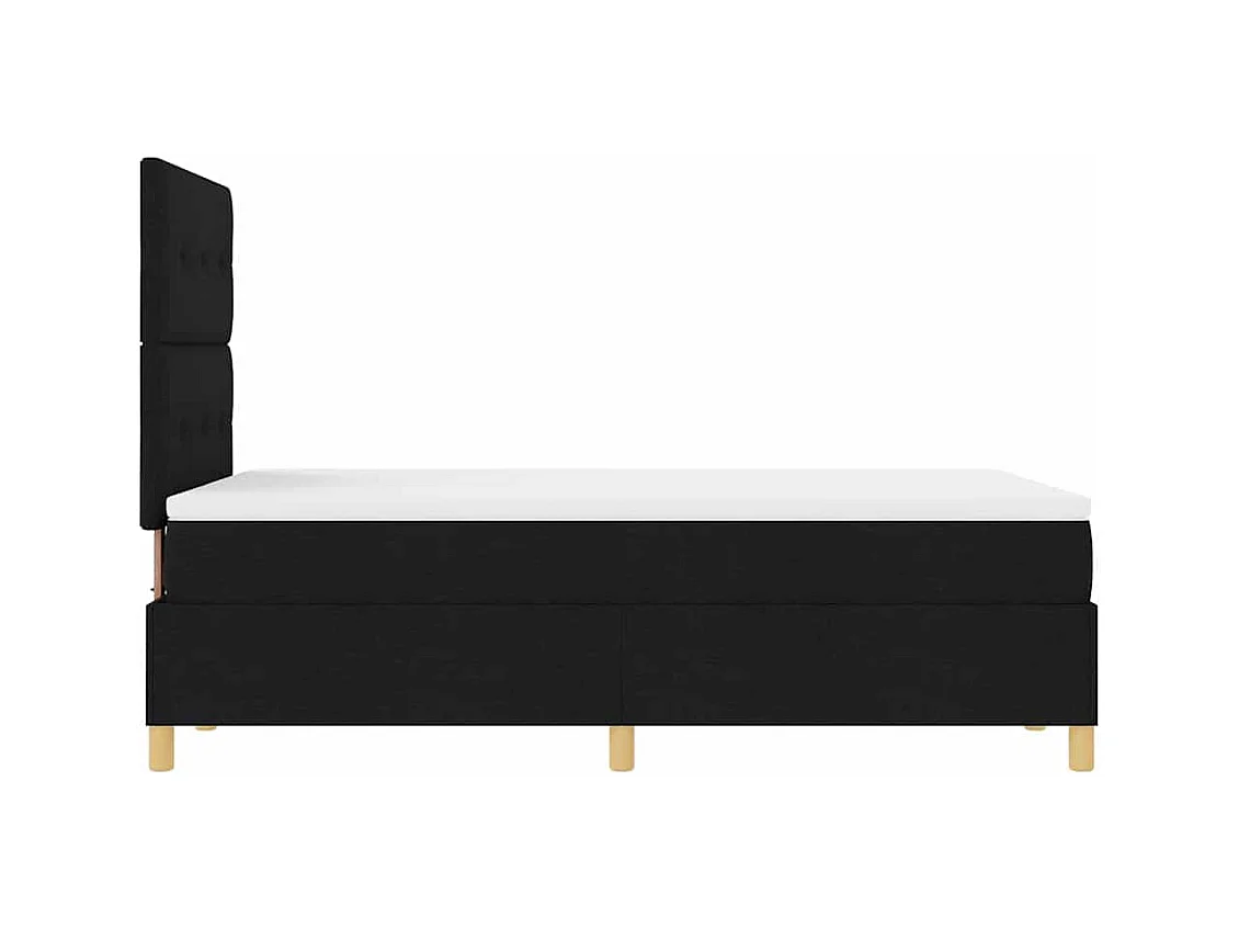 Cadre de lit avec matelas Noir 120 x 190 cm tissu