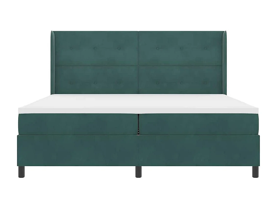 Cadre de lit avec Matelas LED Vert foncé 200 x 200 cm Velours