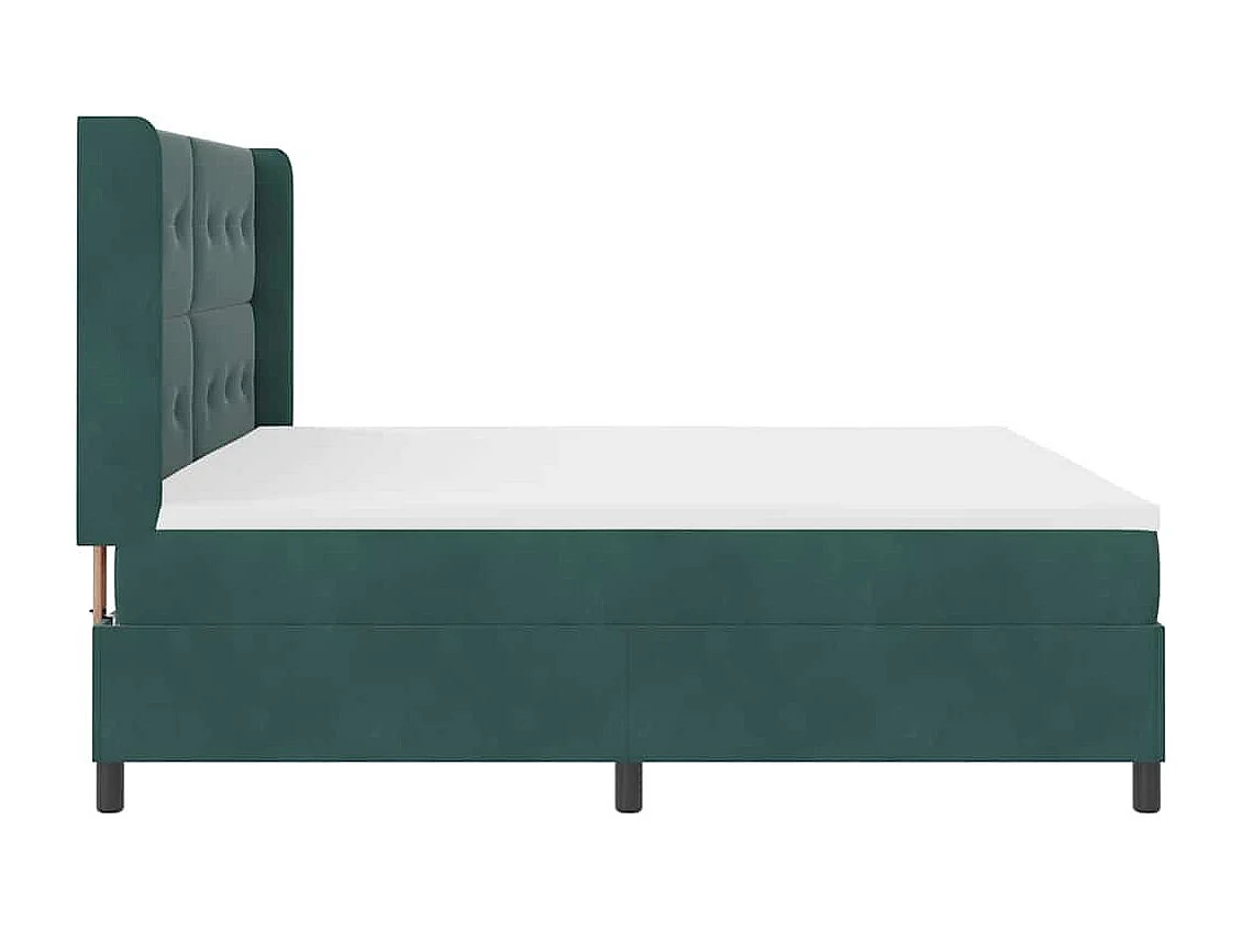 Cadre de lit avec Matelas LED Vert foncé 200 x 200 cm Velours