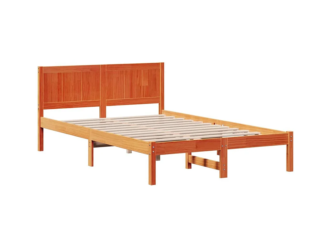 Cadre de lit Marron 140 x 190 cm Bois de pin massif