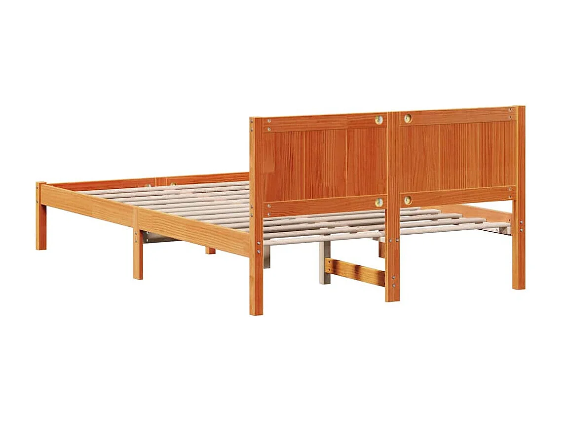 Cadre de lit Marron 140 x 190 cm Bois de pin massif