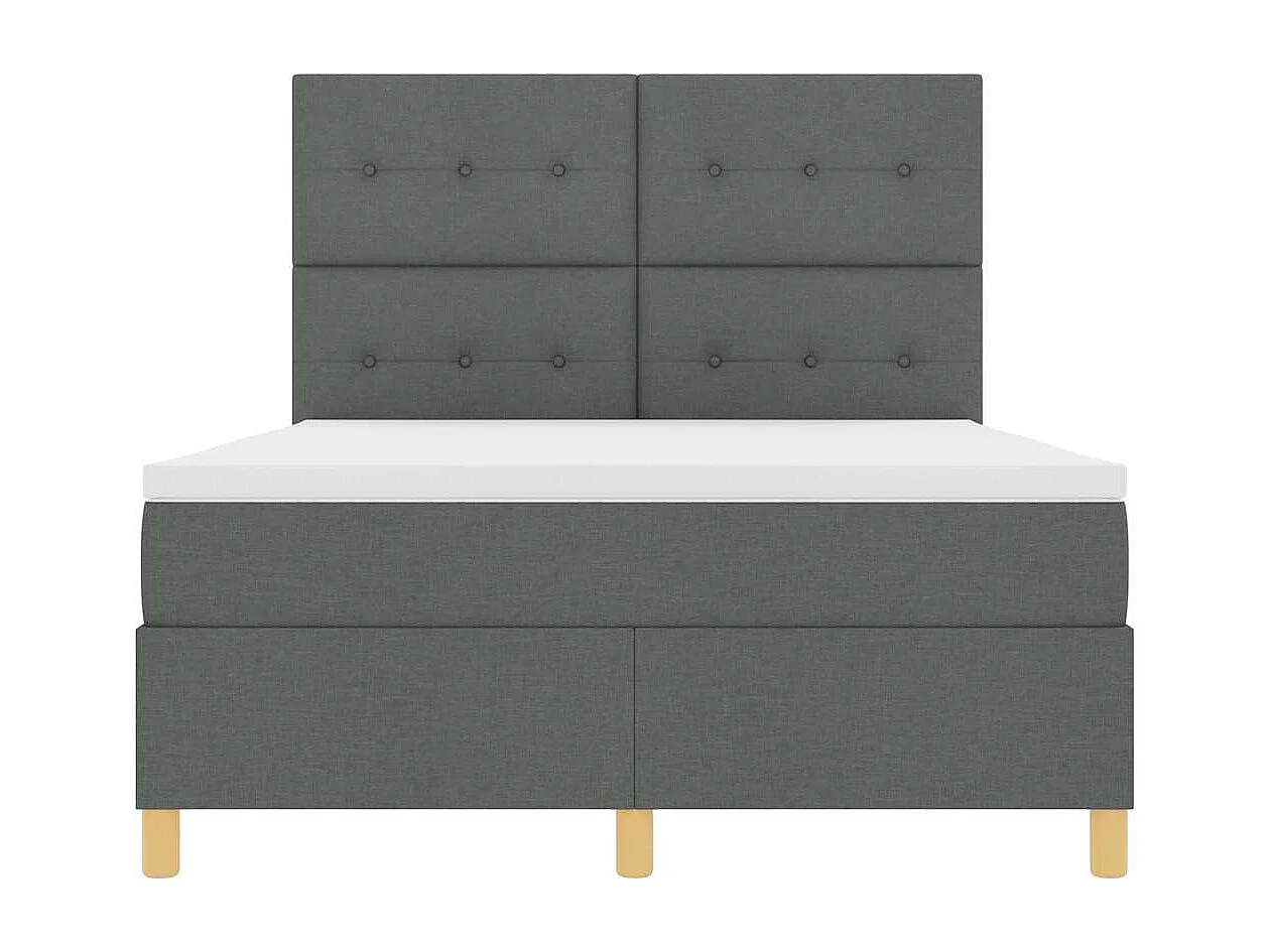 Cama Box com colchão Cinzento escuro 160 x 200 cm tecido