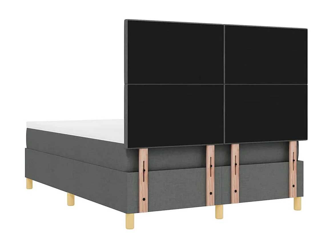 Cama Box com colchão Cinzento escuro 160 x 200 cm tecido
