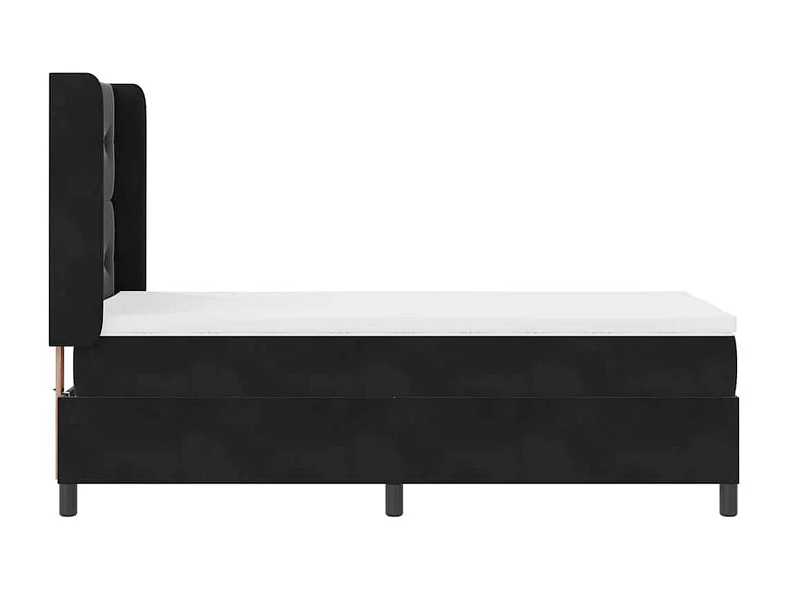 Cadre de lit avec tête de lit Noir 100 x 200 cm Velours