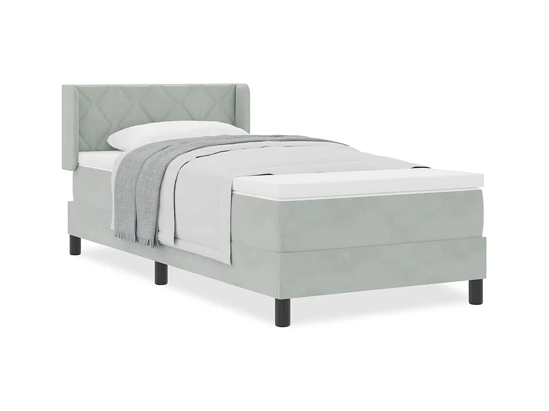 Cadre de lit avec matelas noir 100x200 cm en velours