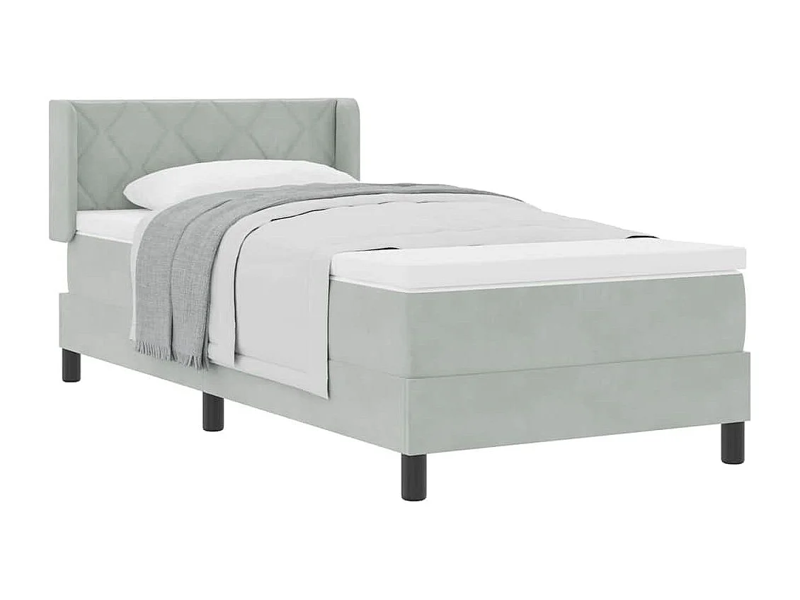 Cadre de lit avec matelas noir 100x200 cm en velours