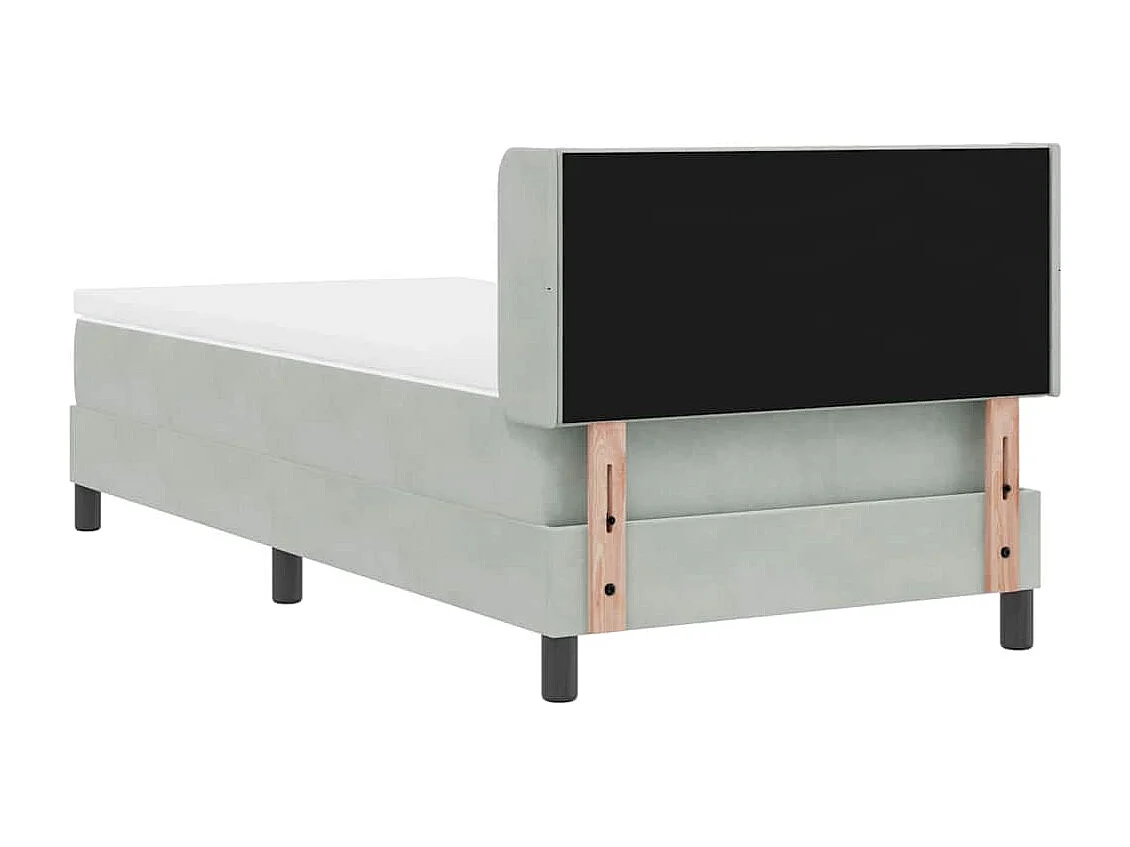 Cadre de lit avec matelas noir 100x200 cm en velours