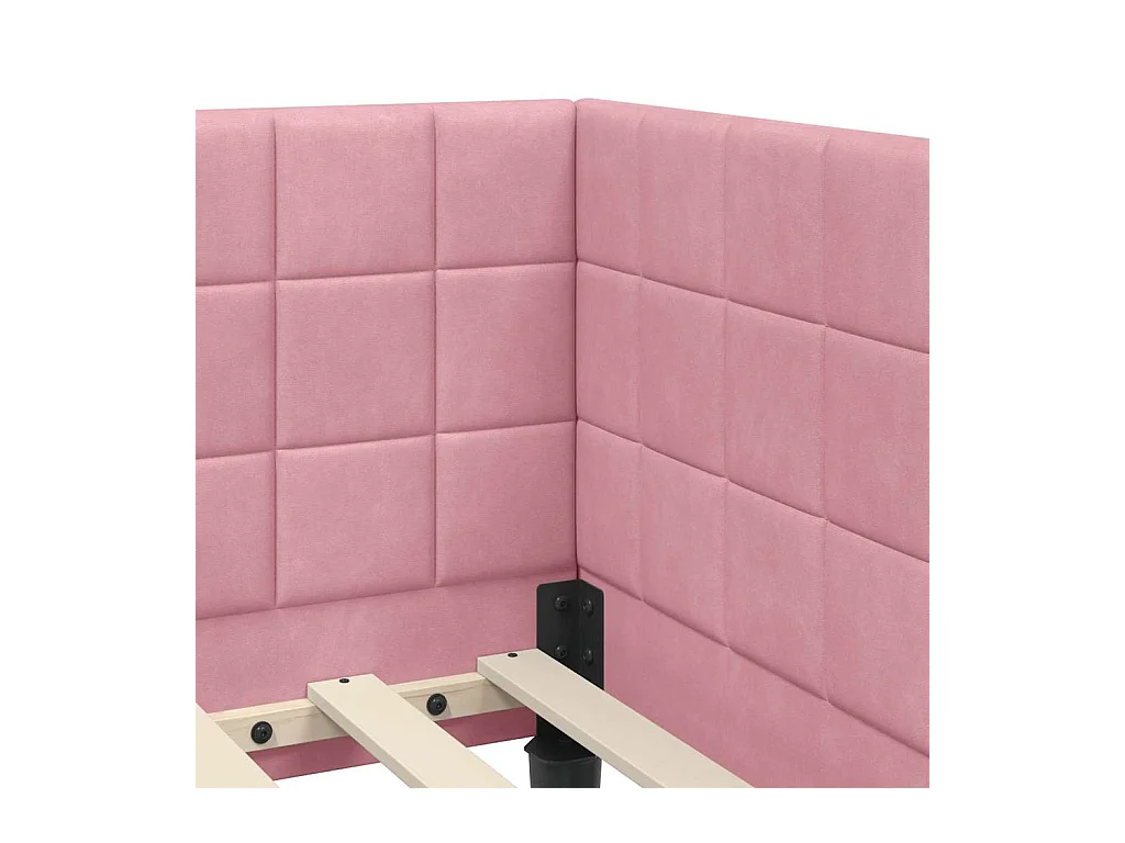 Cadre de lit d'angle avec tête de lit Rose 90 x 200 cm Velours