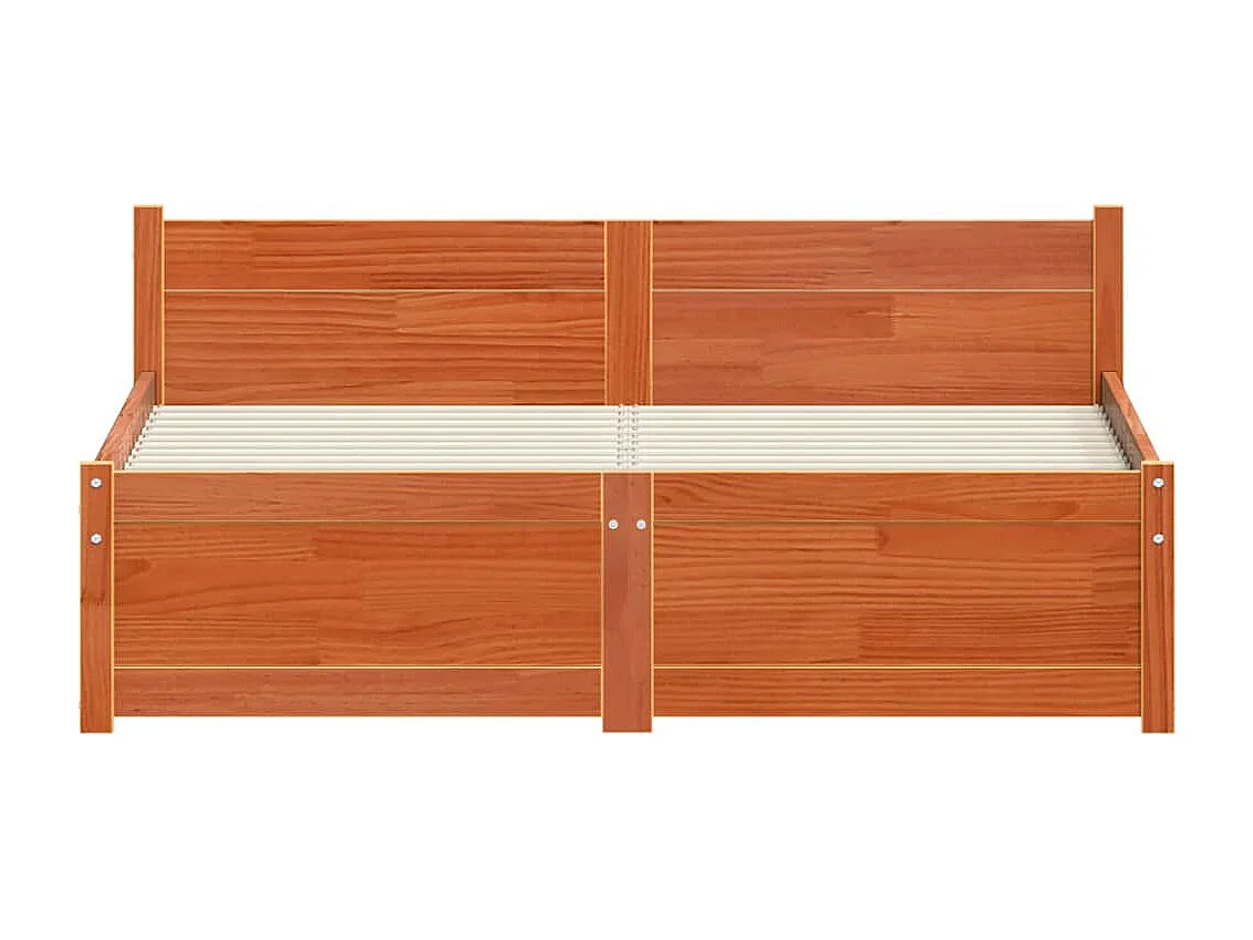 Cadre de lit Marron cire 120 x 200 cm Bois massif en pin