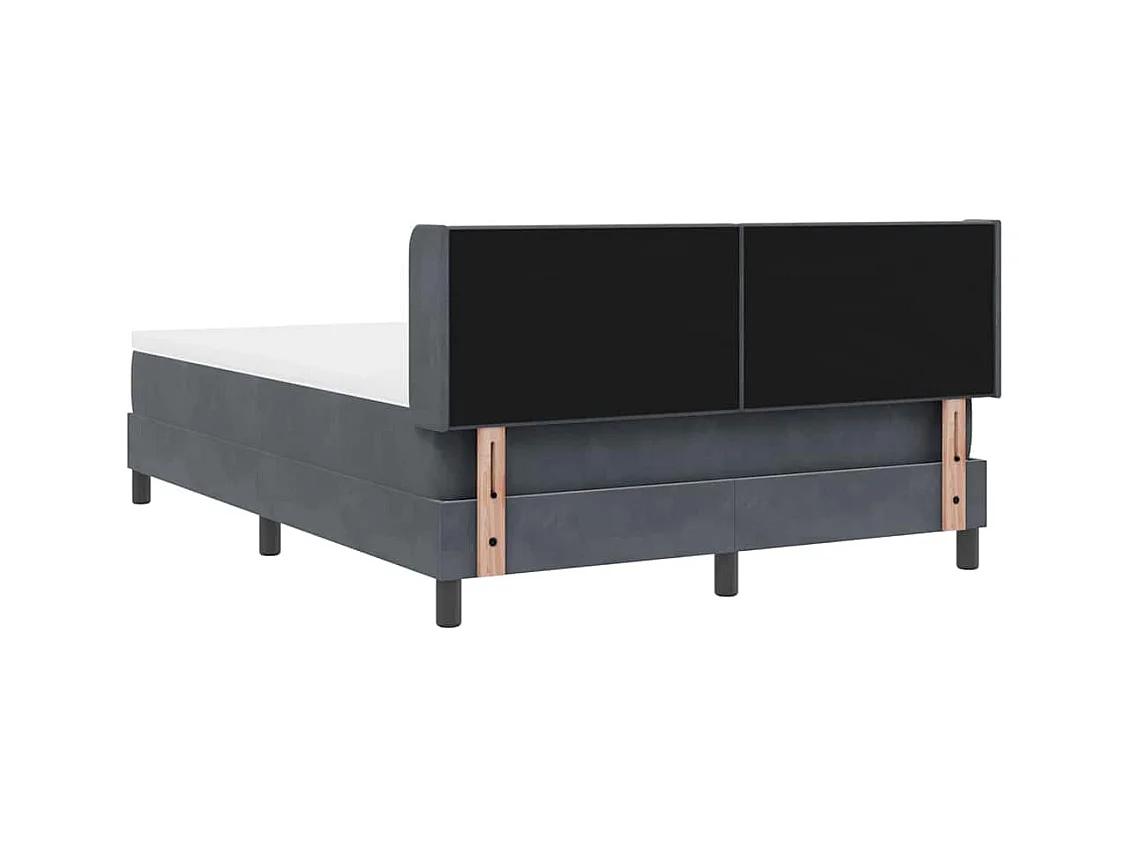 Cadre de lit avec matelas noir 100x200 cm en velours