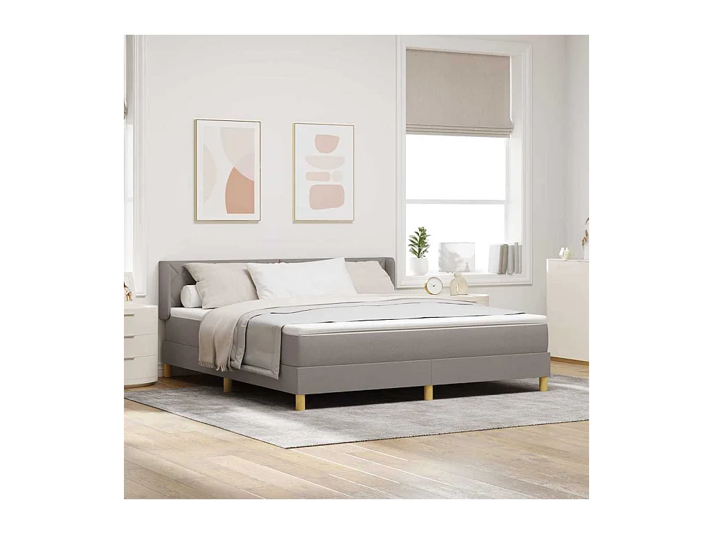 Boxspringbed met matras met hoofdeinde Taupe 180 x 200 cm Stof