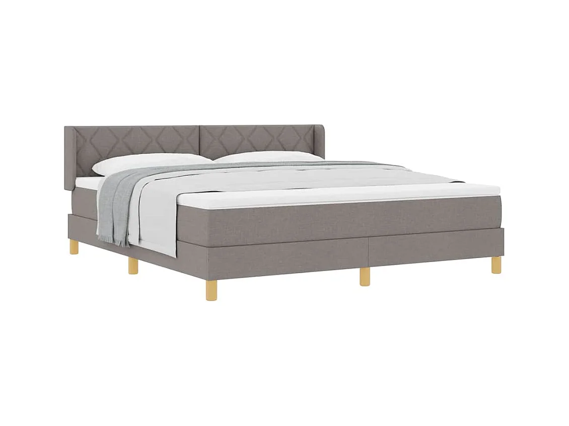 Boxspringbed met matras met hoofdeinde Taupe 180 x 200 cm Stof