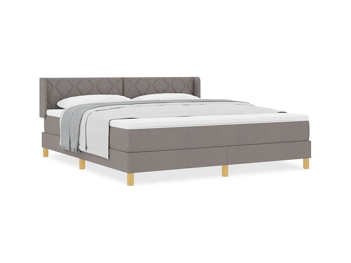 Boxspringbed met matras met hoofdeinde Taupe 180 x 200 cm Stof