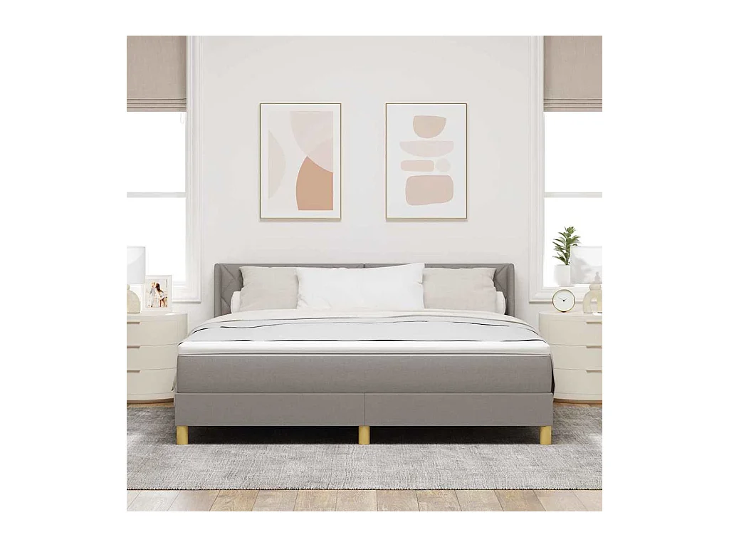 Boxspringbed met matras met hoofdeinde Taupe 180 x 200 cm Stof