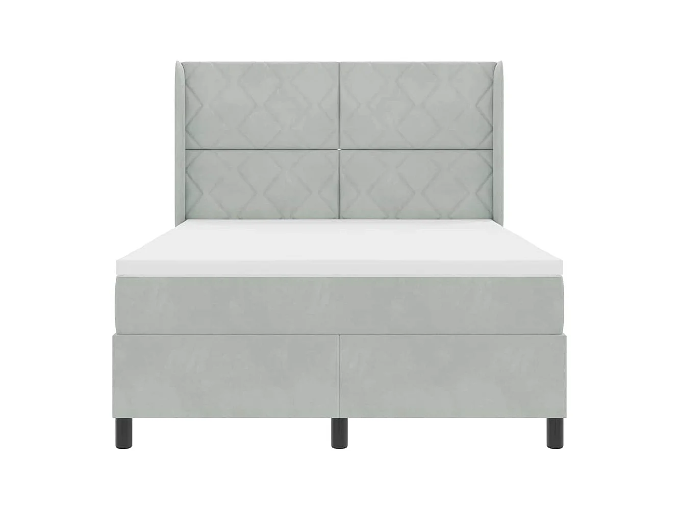 Cadre de lit avec tête de lit Gris clair 140 x 190 cm Velours